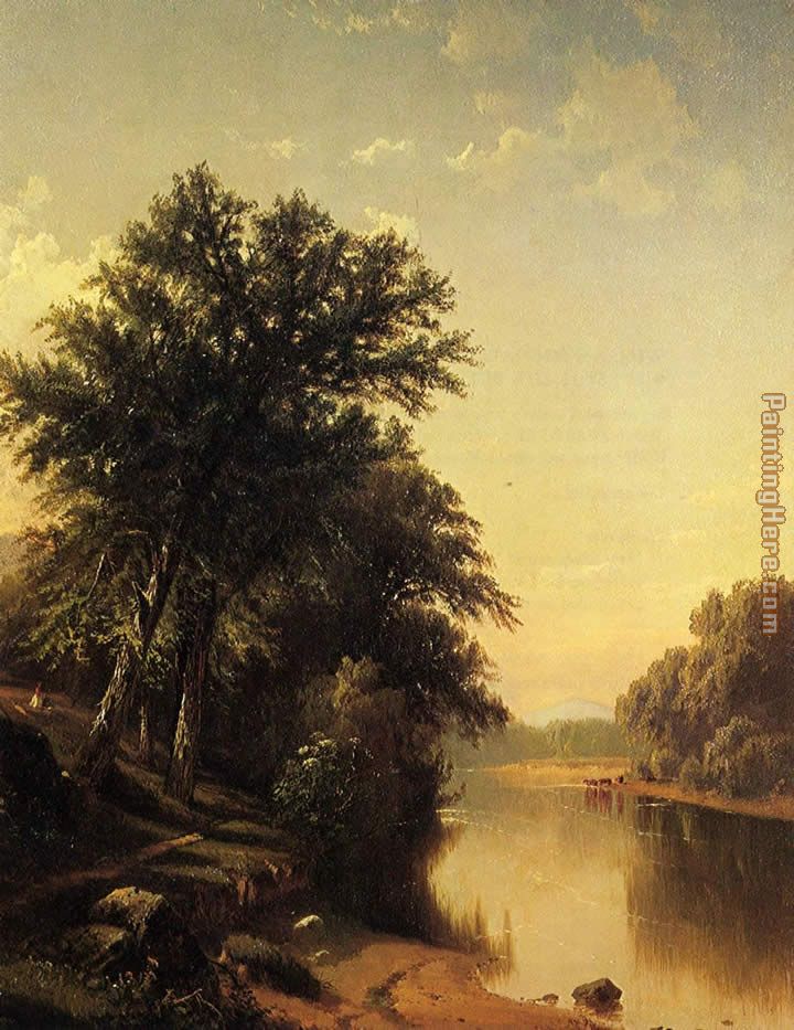 By the River painting - Alfred Thompson Bricher By the River art painting